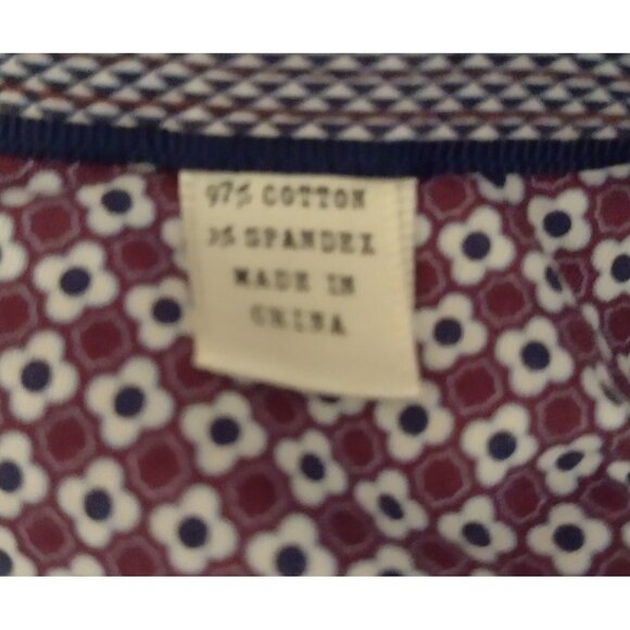 ConStruct Slim Fit Flip Cuff Shirt Men's Size 16 Polka Dot Plum Stretch Business - Picture 6 of 7